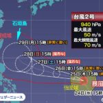 台風2号がグアム島を抜けた！週末には沖縄地方に接近予想