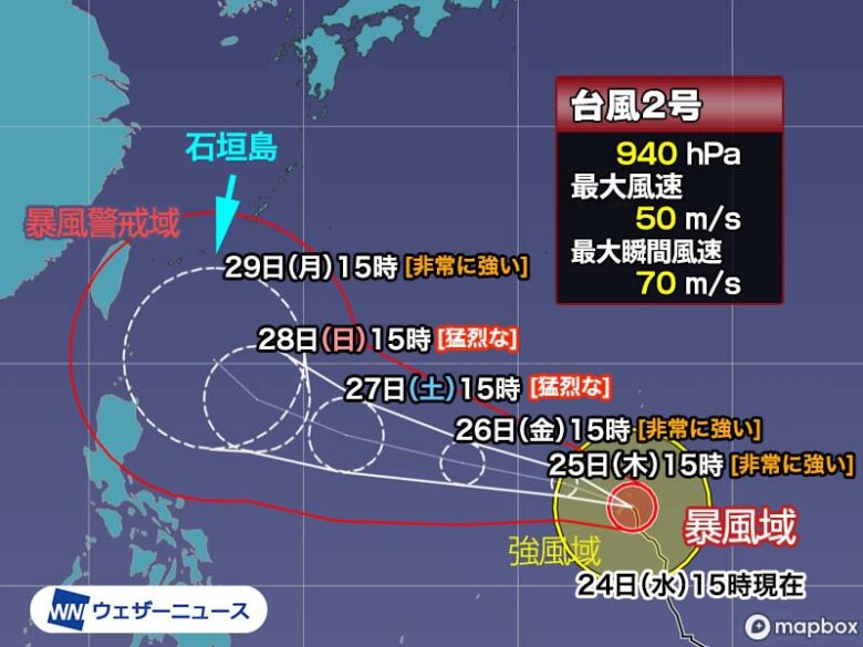 台風2号がグアム島を抜けた！週末には沖縄地方に接近予想