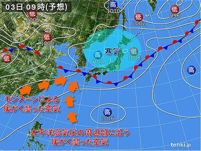 あす3日九州は大雨警戒が続く！土砂災害の危険性も高まる