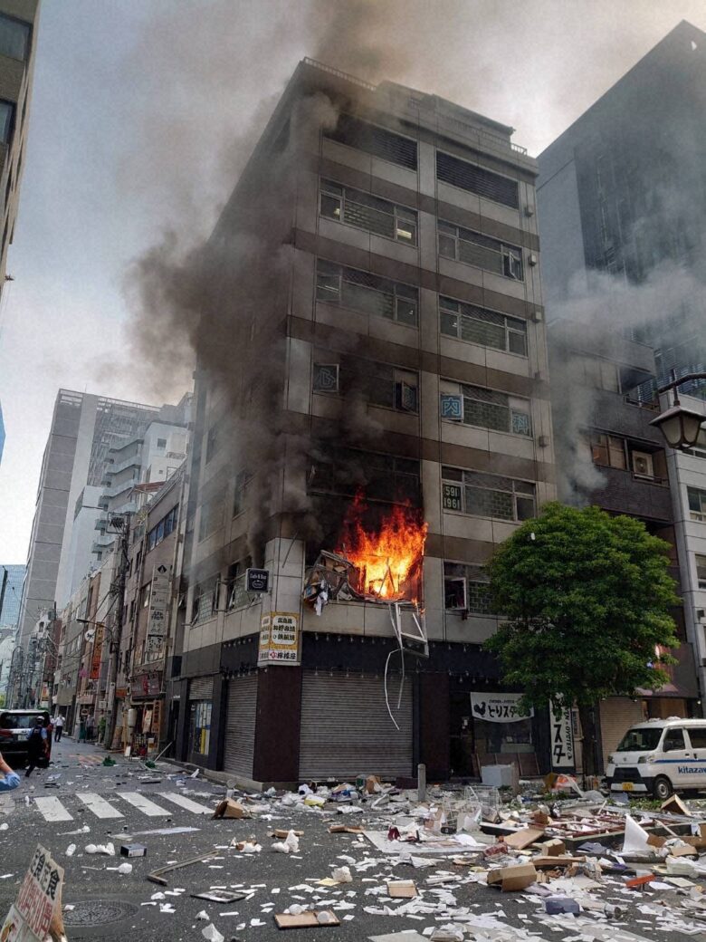 新橋ビル爆発の真相は？火災の起点である飲食店上階の工事中にガス漏れか