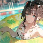 【画像🆗】ギリギリやれる爆乳、ナイトプールで大ハシャギ