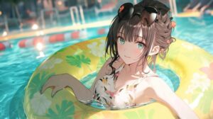 【画像🆗】ギリギリやれる爆乳、ナイトプールで大ハシャギ