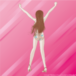 【画像】後ろ姿だけはかわいい水着の女の子