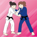 【gif】ロシアの女子柔道の練習、普通におっぱいが見えまくりだった