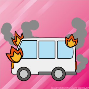 女子(え、バスが燃えてるんだけど…？)「え、バスが燃えてるんだけど…？バスがすごい燃えてる…？｣