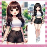 【画像】ホットパンツが短くてお尻の始まりが見えちゃってる女子