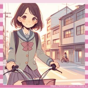 サドルに直で乗ってる通学JKエッッッロ