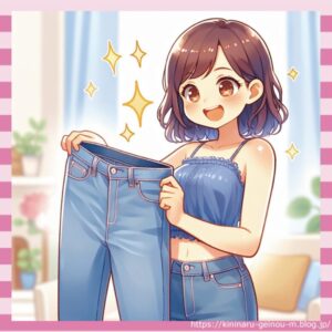 【画像】女の子「ジーパン買ったけど太すぎたw」・・・パシャ!