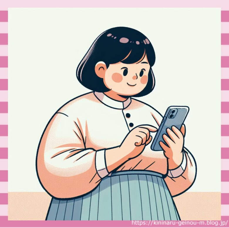 スマホを見る女性