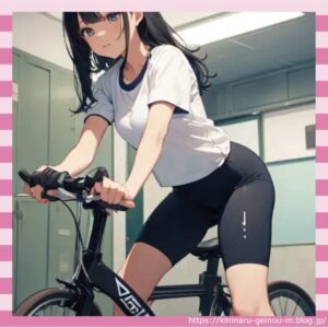 チャリ漕いでるデカケツまんさん