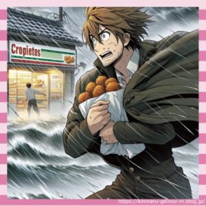 なぜ台風の日に「コロッケ」を…?