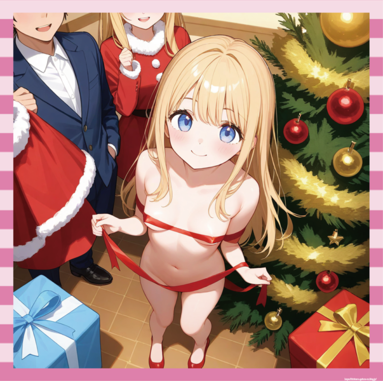 【画像】お騒がせセレブのパリス・ヒルトン、全裸にリボン姿でクリスマスを祝福