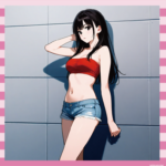 【gif】衣装小さすぎて困惑!キャンペーンガールのお姉さんの「ω」