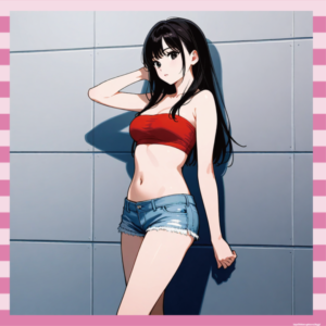 【gif】衣装小さすぎて困惑!キャンペーンガールのお姉さんの「ω」