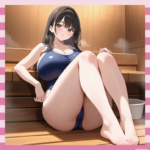 爆乳美女、おっぱいサウナに行く