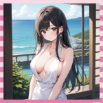 【画像】肩紐浮きまくり！アニメの巨乳美少女が話題にwwwwwww