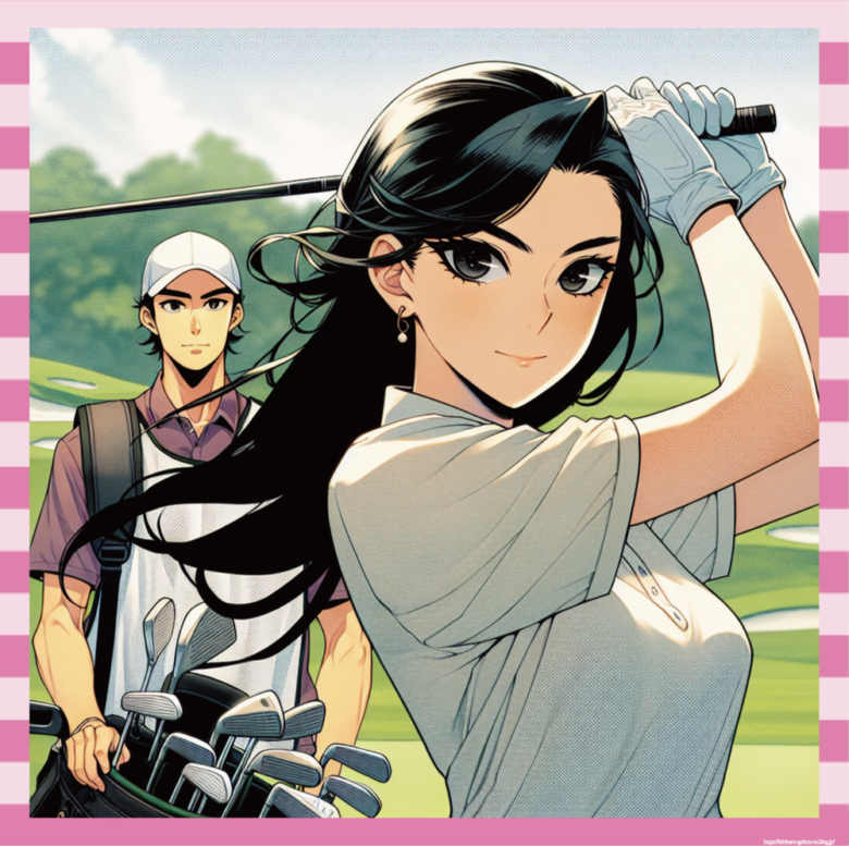 女子プロとキャディ