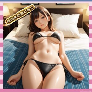 【画像】アンゴラ村長(31)、黒ビキニ姿で男心に刺さってくる件