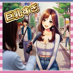 【画像】インタビューされた巨乳お姉さん、ネットをざわつかせる