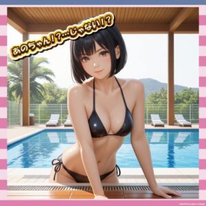 【画像】“顔面あのちゃん”な芹口しゅうさん、黒ビキニ姿で男を殺しにくる