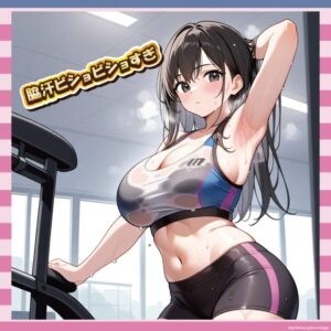 【画像】脇汗ビショビショな女の子、なんかエロい