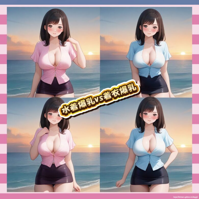 水着爆乳vs着衣爆乳-イメージ