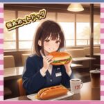 【画像】篠原梨菜アナ、顔サイズの極太ホットドッグにかぶりつく