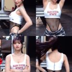 【画像】TWICEモモさん、とんでもないあたシコ服を着てしまう