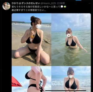 【画像7枚】ドスケベダンス教室の先生(23)「海に行った時の水着写真あげたよ〜」ﾑﾁｨﾑﾁｨ